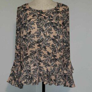 Worthington Bell Sleeve Blouse Size Large